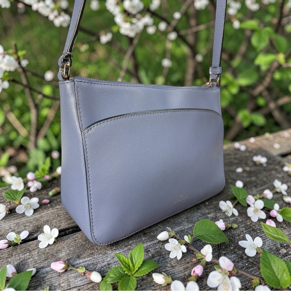 Kate Spade Adel Medium Top Zip Crossbody Shoulder Bag in Blueberry Cobbler 🫐🩵 - Picture 8 of 14